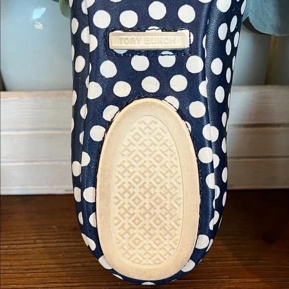 Tory Burch Minnie Travel Ballet with logo Napa leather Polka Dot Flats - Picture 15 of 16